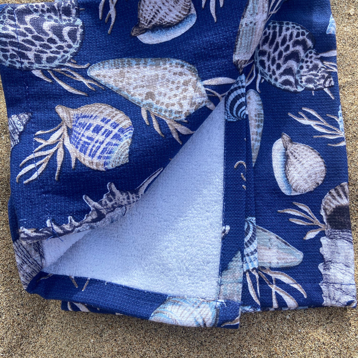 Blue Shell Toss Terry Cloth Towel