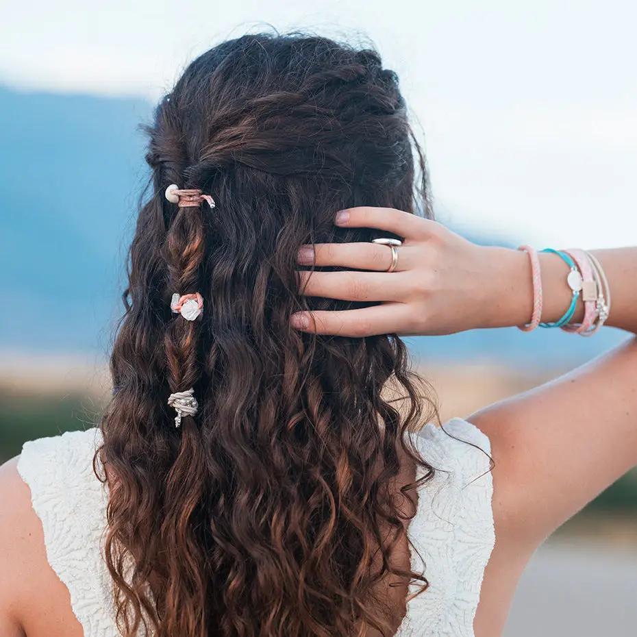 Shimmer Shell Hair Tie Bracelets