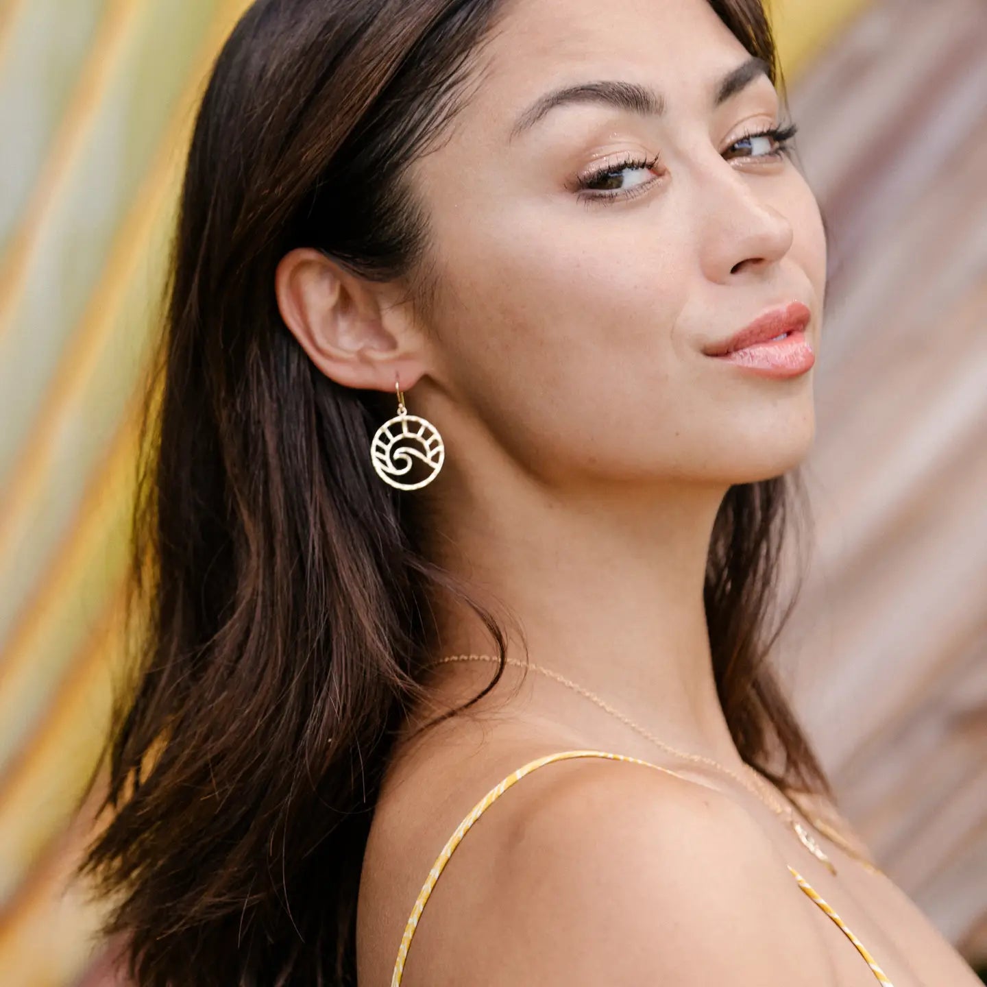 Sunset Wave Hoop Earrings