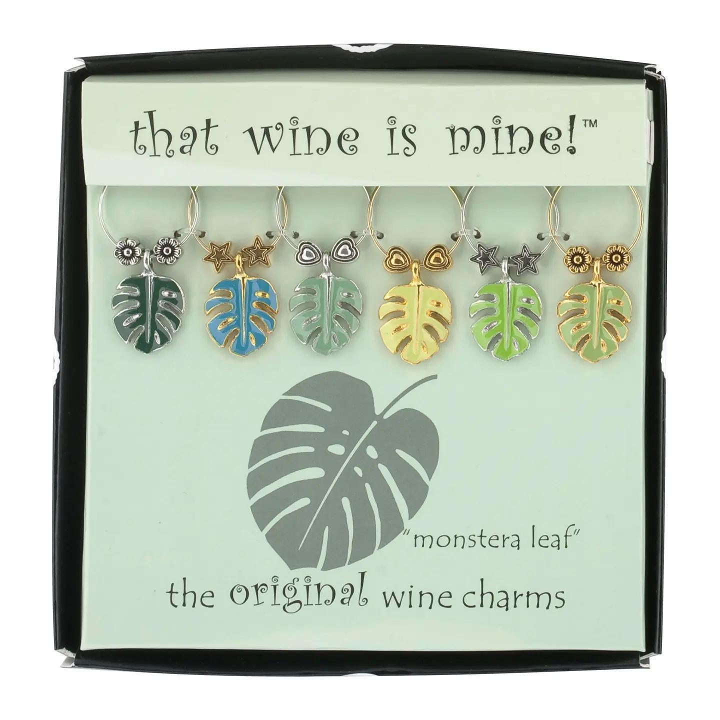 Monstera Leaf Wine Charms