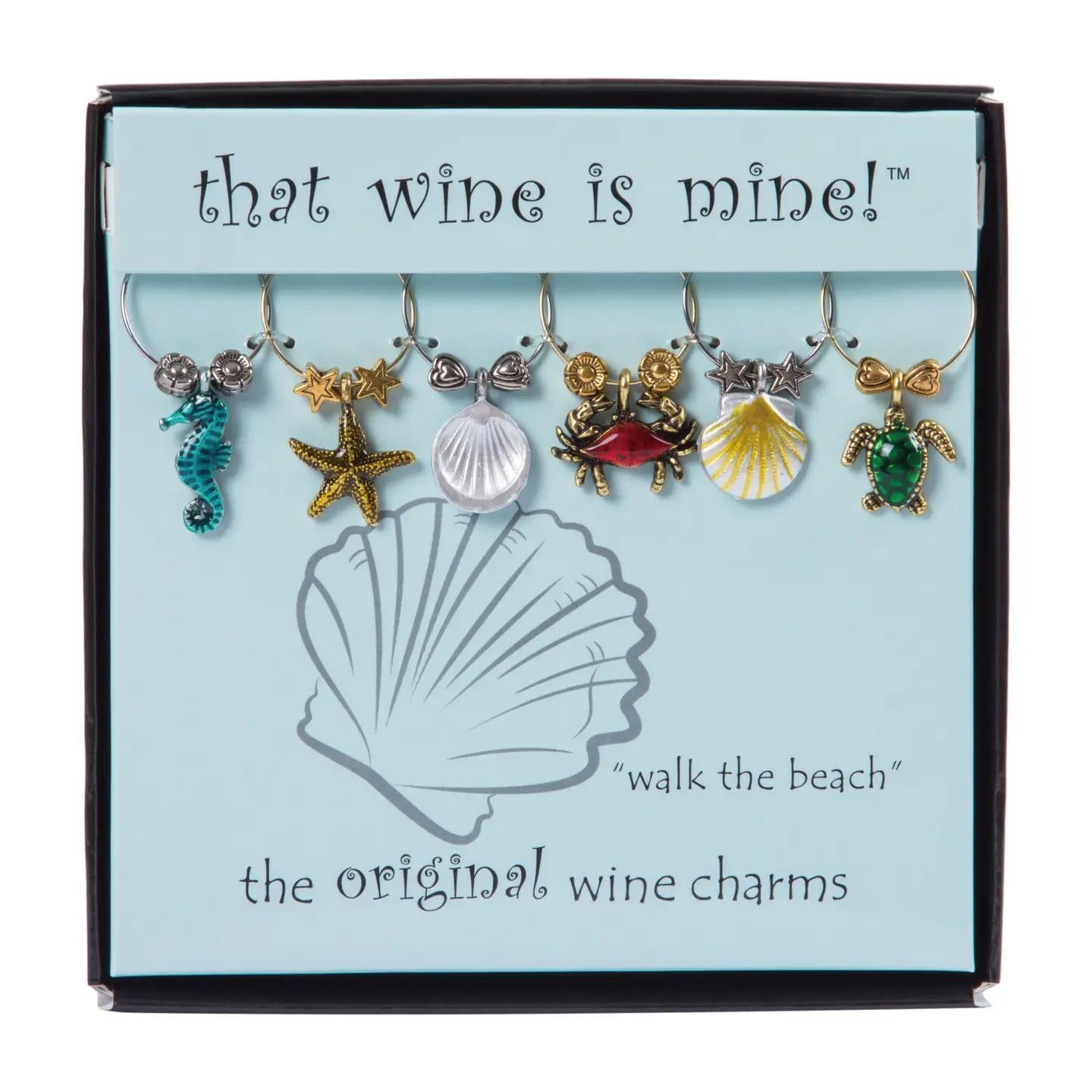 Walk The Beach Wine Charms