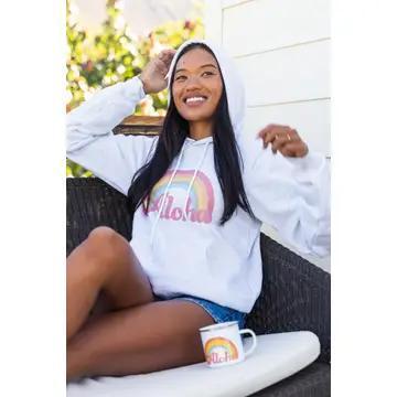 Grey Aloha Rainbow Hoodie