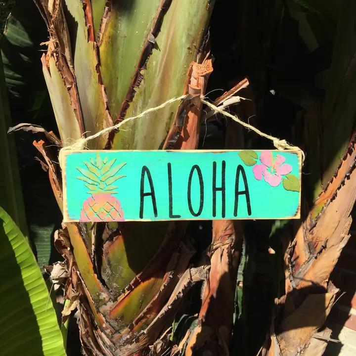 Aqua Aloha Pineapple Sign