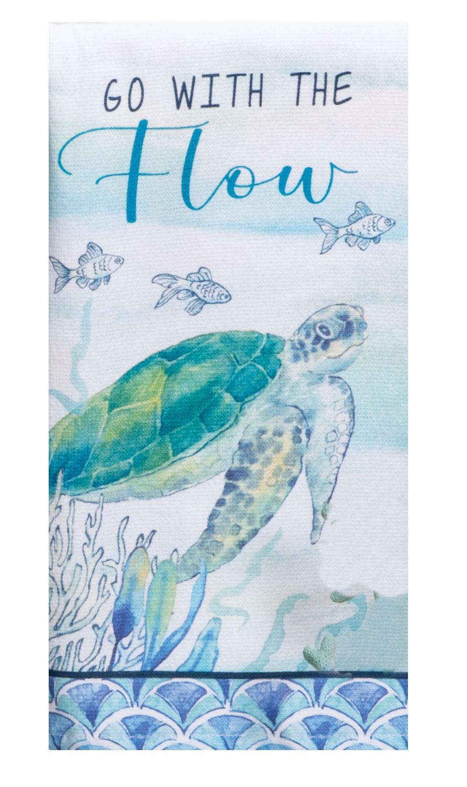 Go With The Flow Turtle Terry Cloth Towel