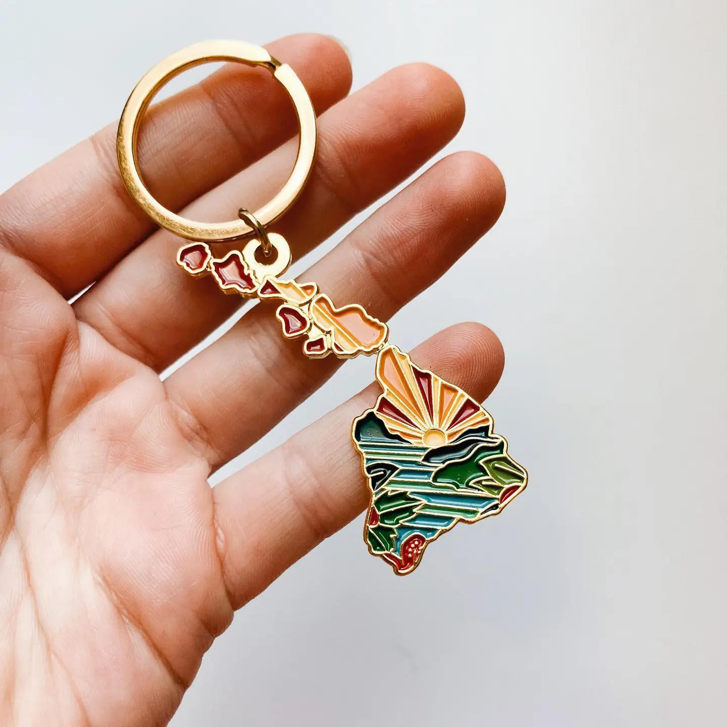 Hawaii God Enamel Keychain