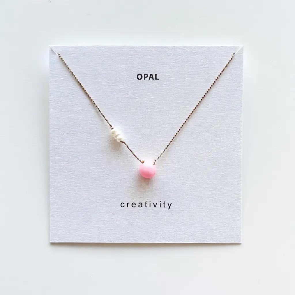 Pink Opal Nylon Necklace
