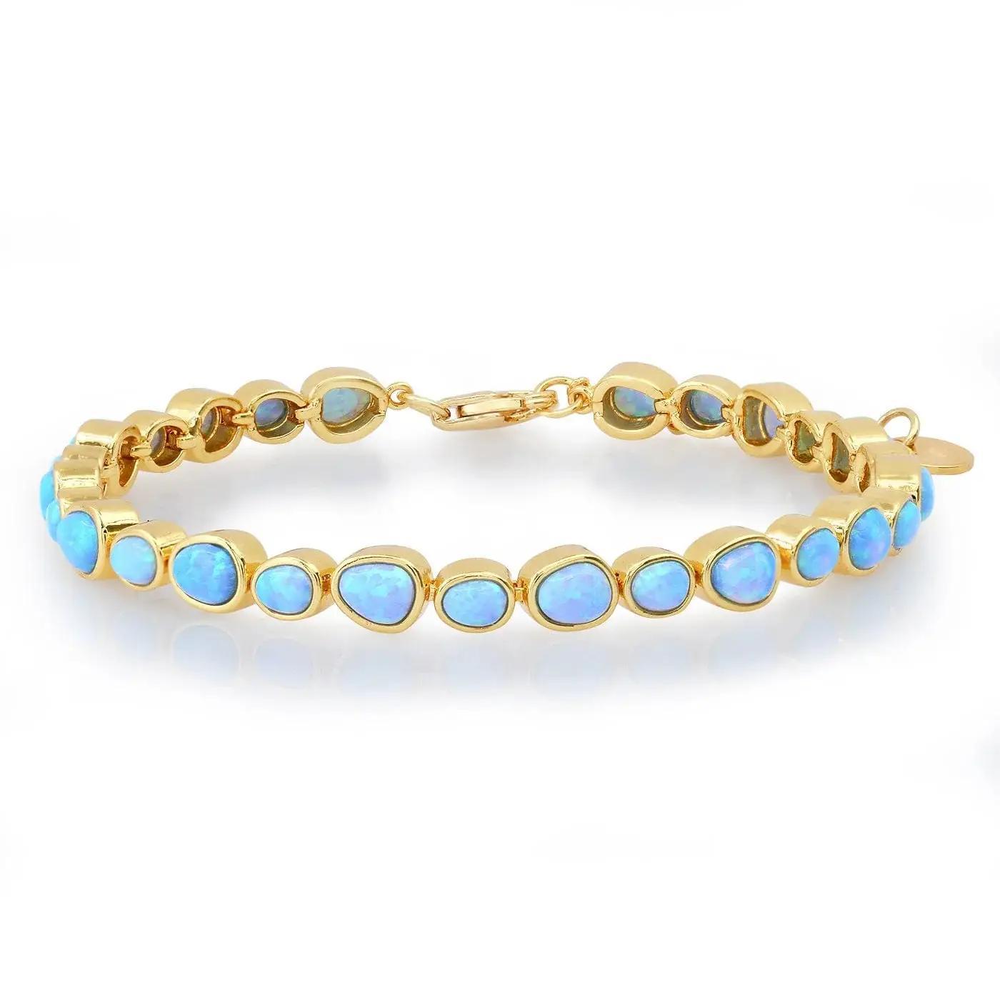 Blue Opal Tennis Bracelet TB-4163