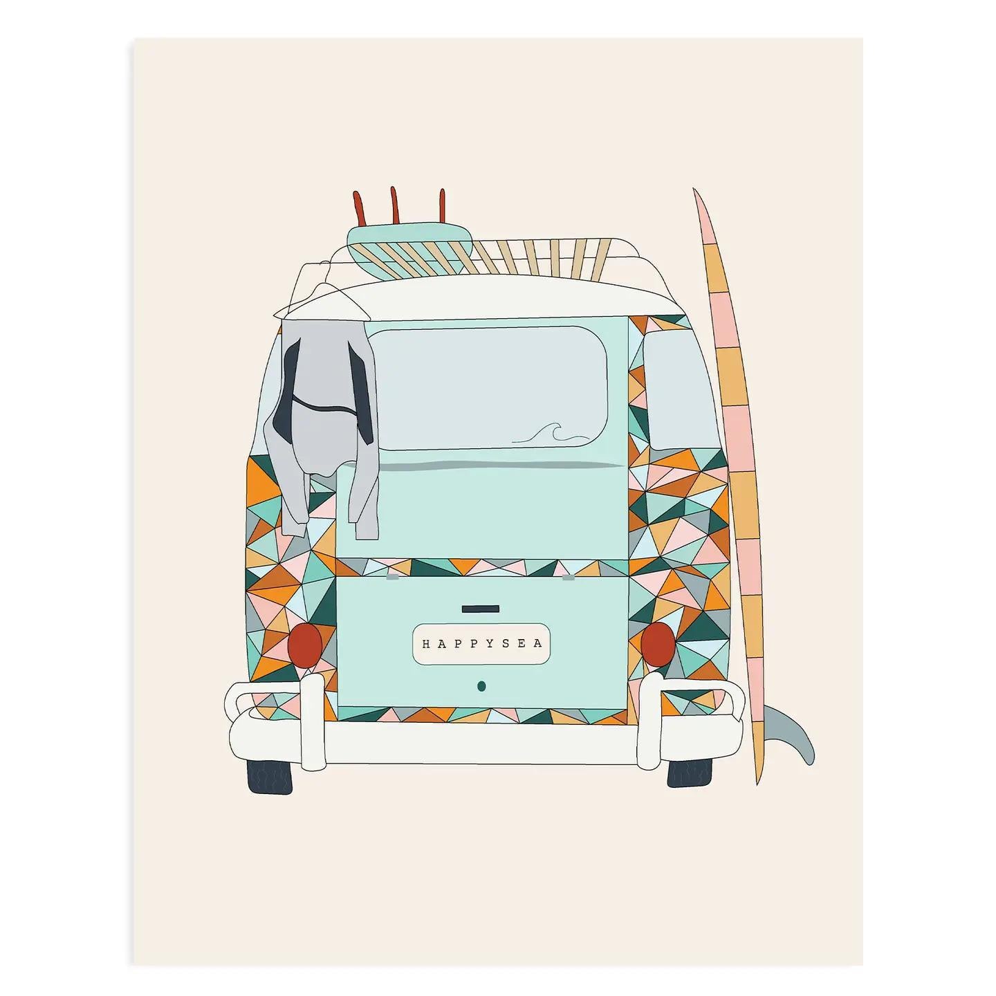Surf Van Back 11x14 Art Print