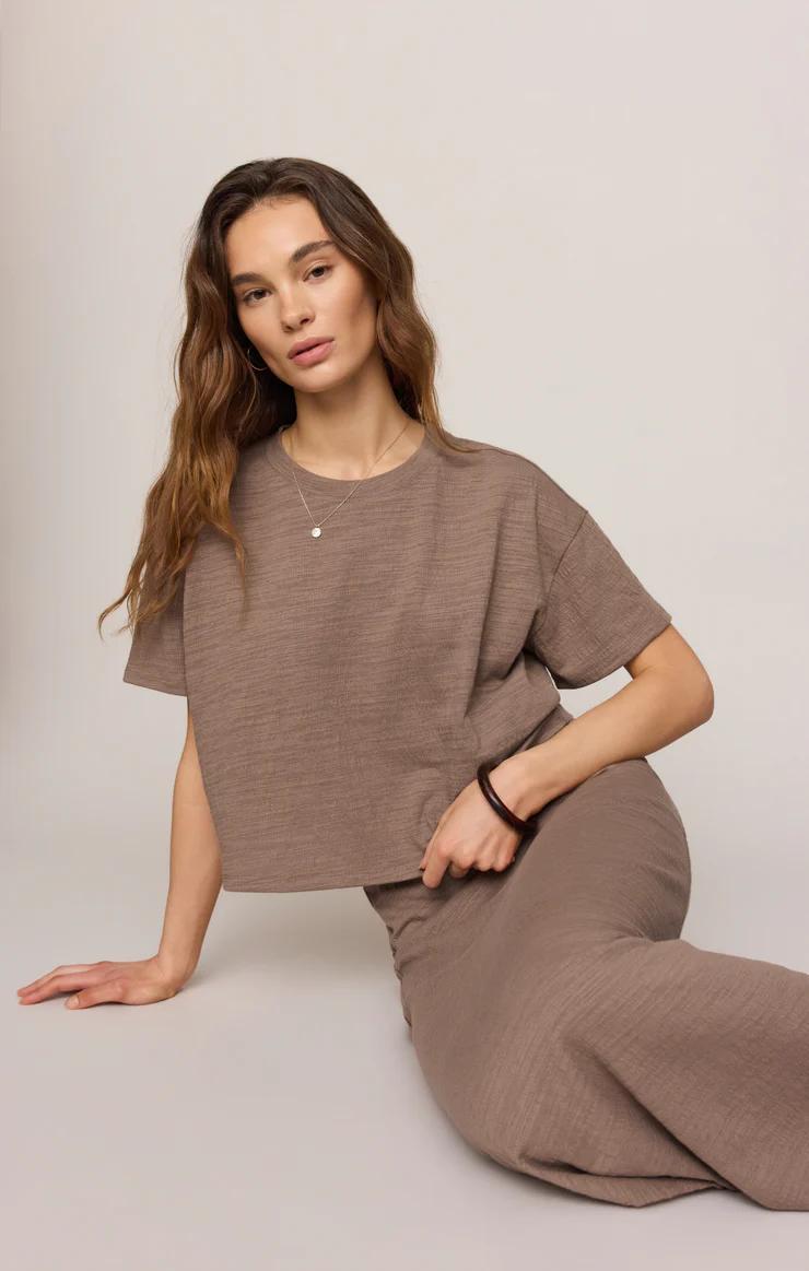 Delavine Textured Midi Skirt
