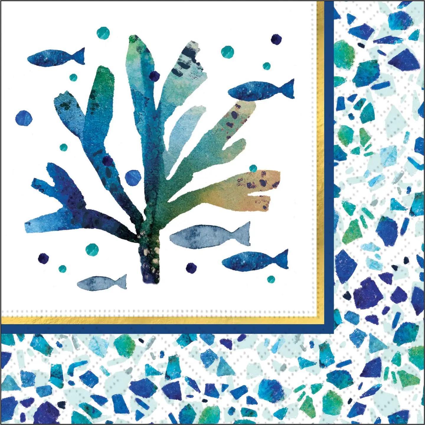 Coastal Seaglass Beverage Napkin