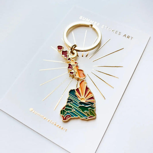 Hawaii God Enamel Keychain