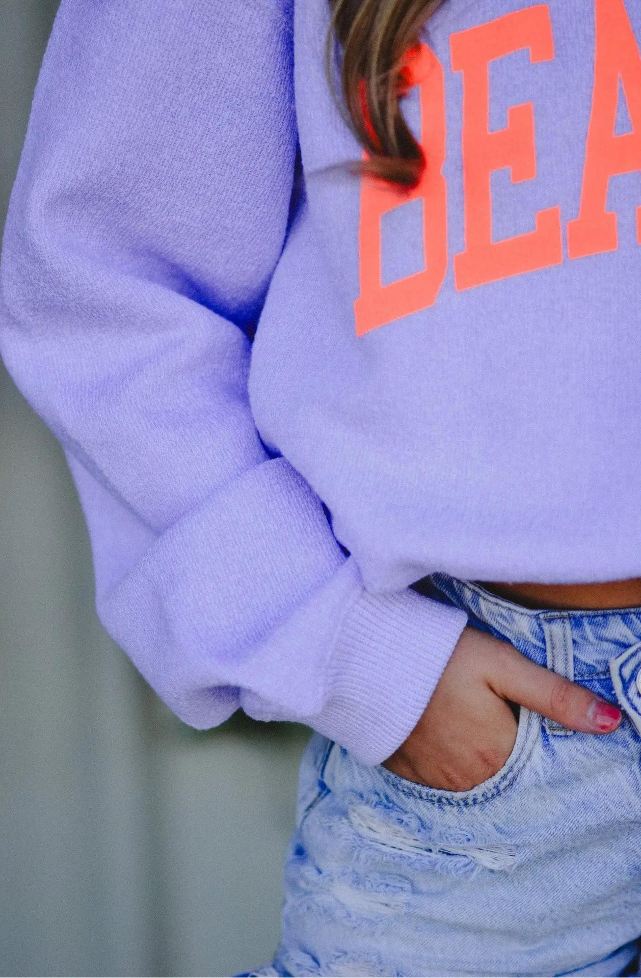 Beachy Lavender Knit Sweater