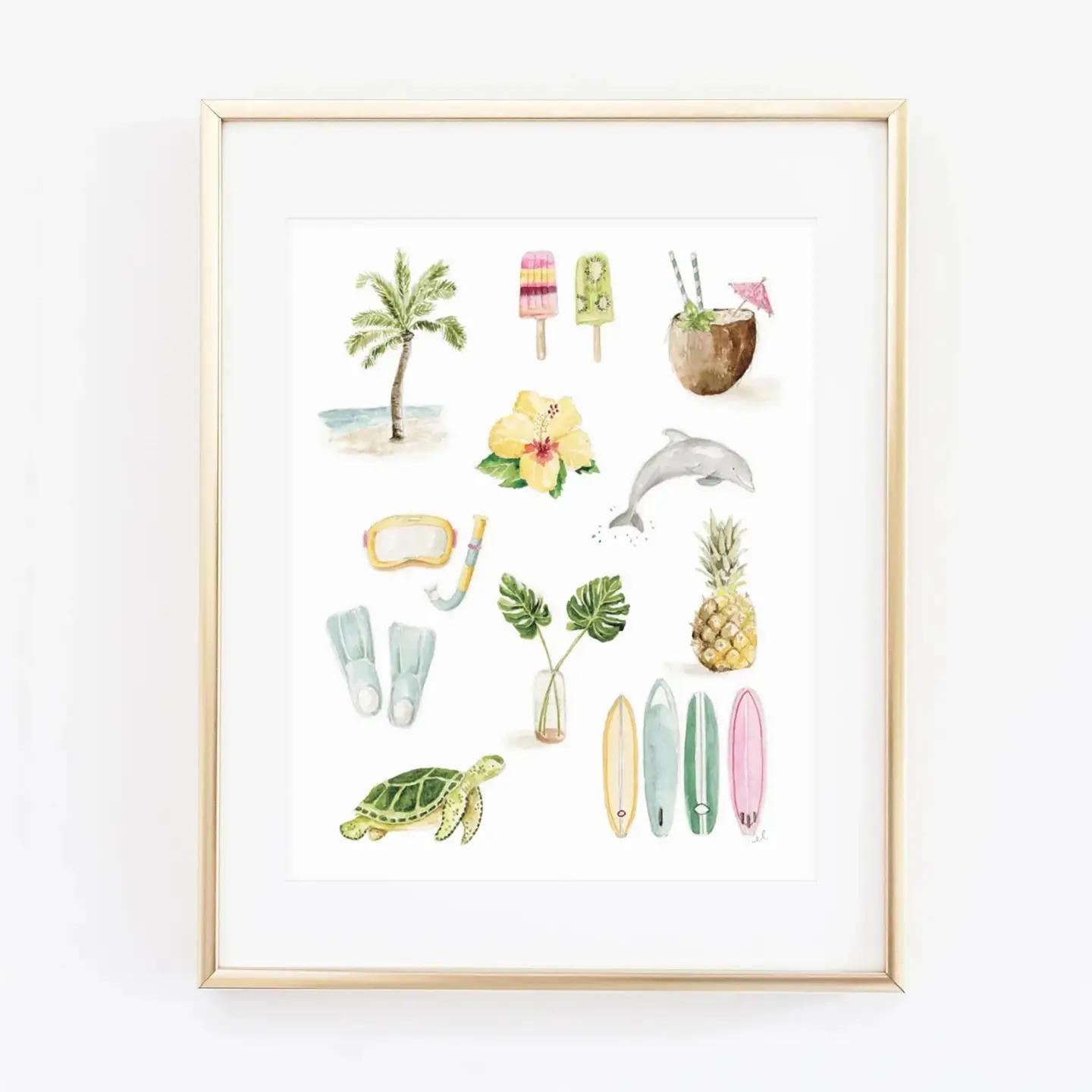 Tropical Collage Art Print