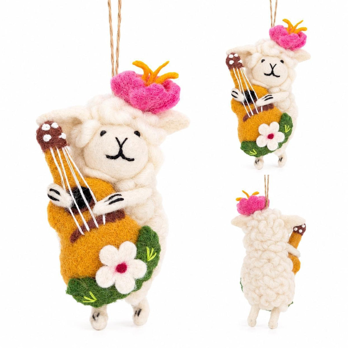Hula Sheep Felt Ornament