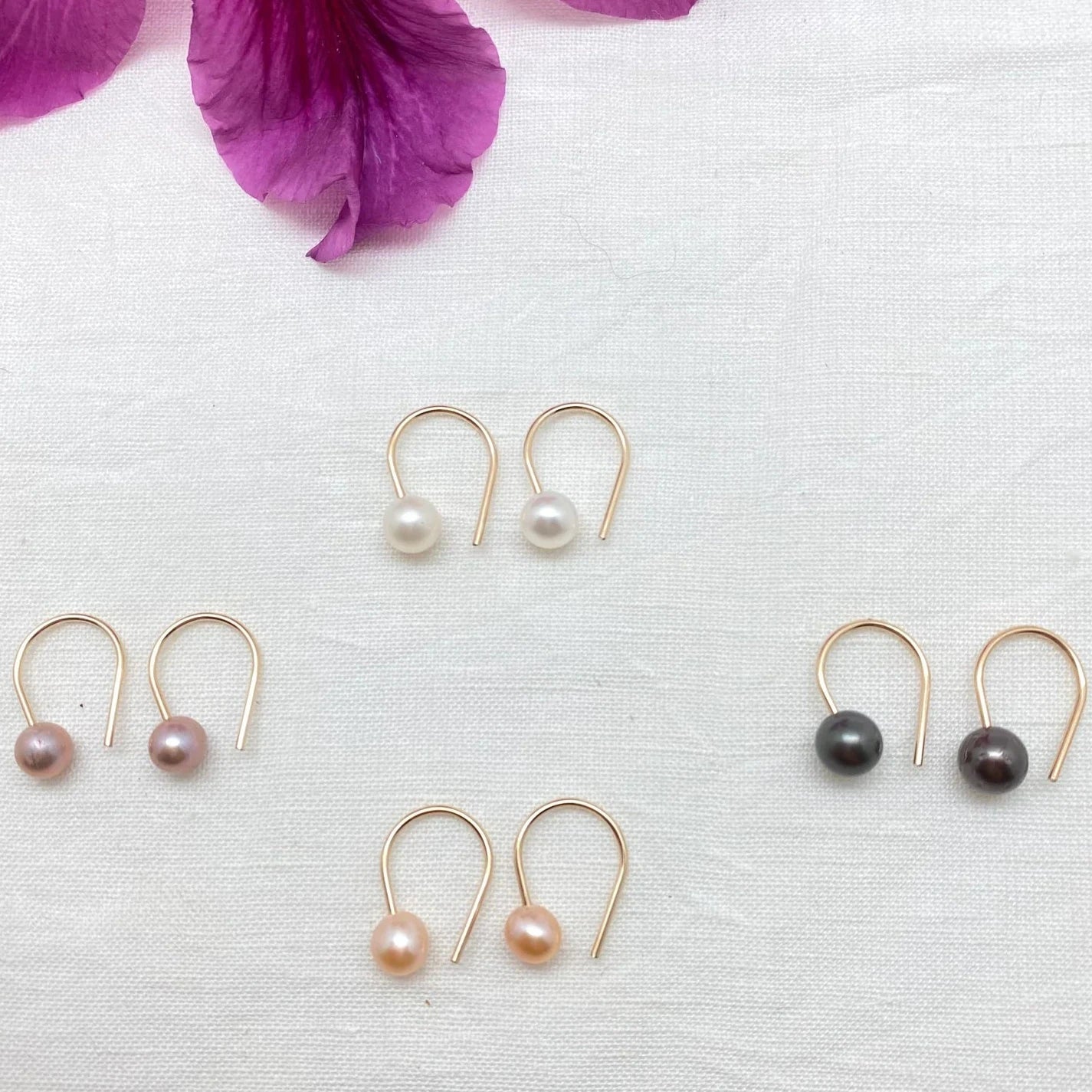 Pearl Horseshoe Earrings