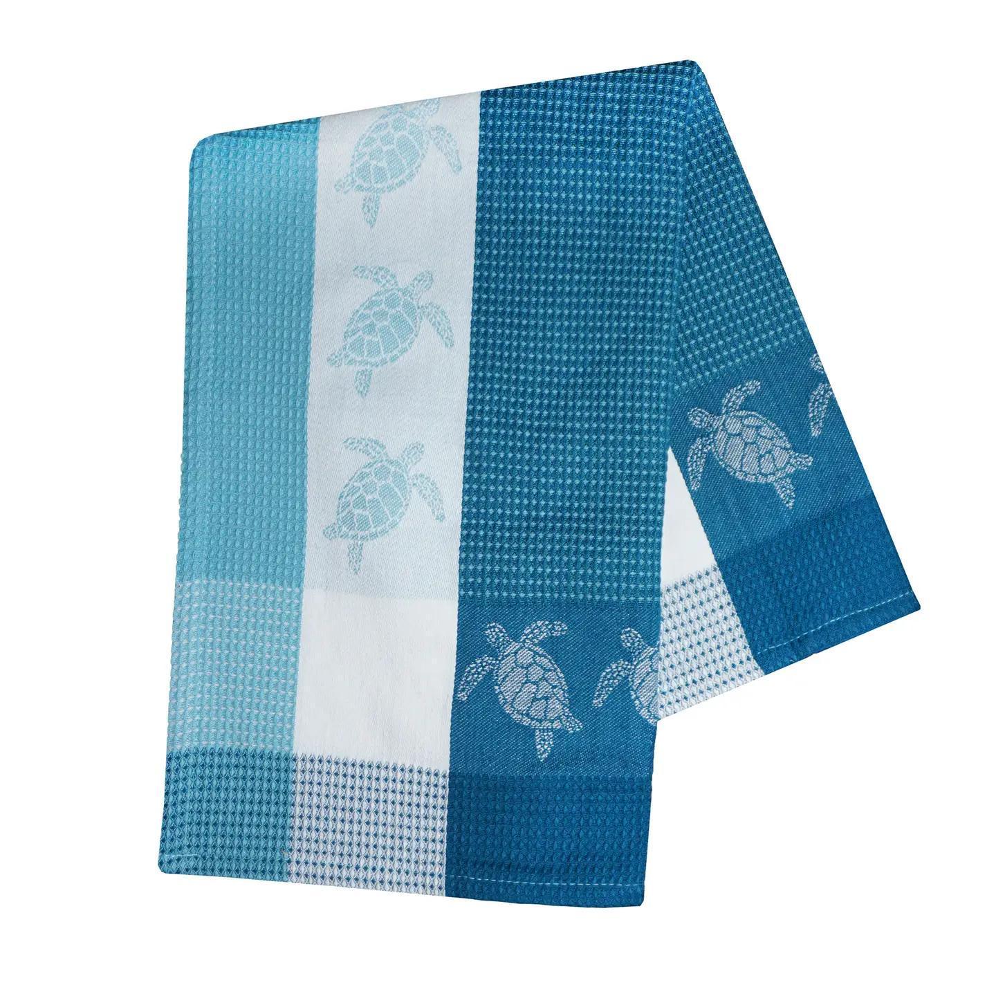 Sea Turtle Blue Kitchen Towel - Jacquard