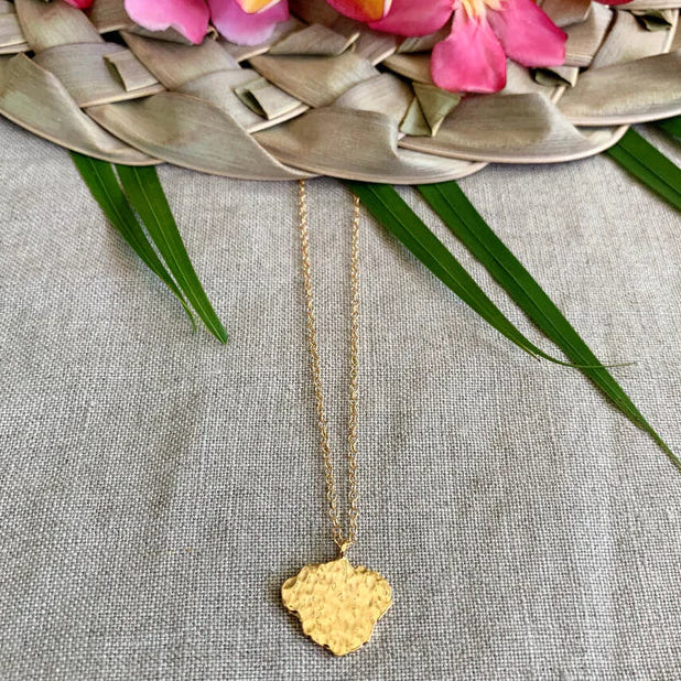 Textured Kauai Island Gold Necklace