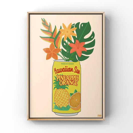 Pineapple Orange Hawaiian Sun Art Print Copy