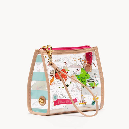 Hawaiian Island Clear Wristlet