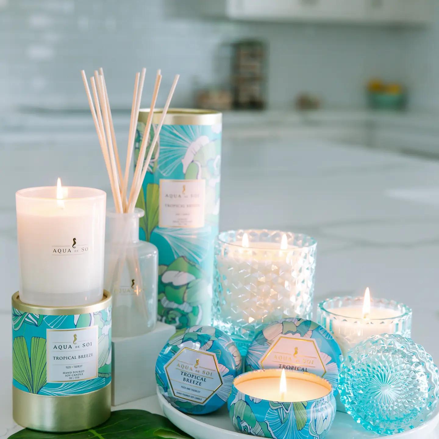 Candle Tin Tropical Breeze 4oz Aqua De Soi