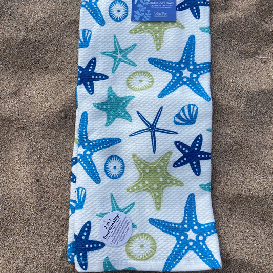 Blue Starfish Terry Cloth Towel