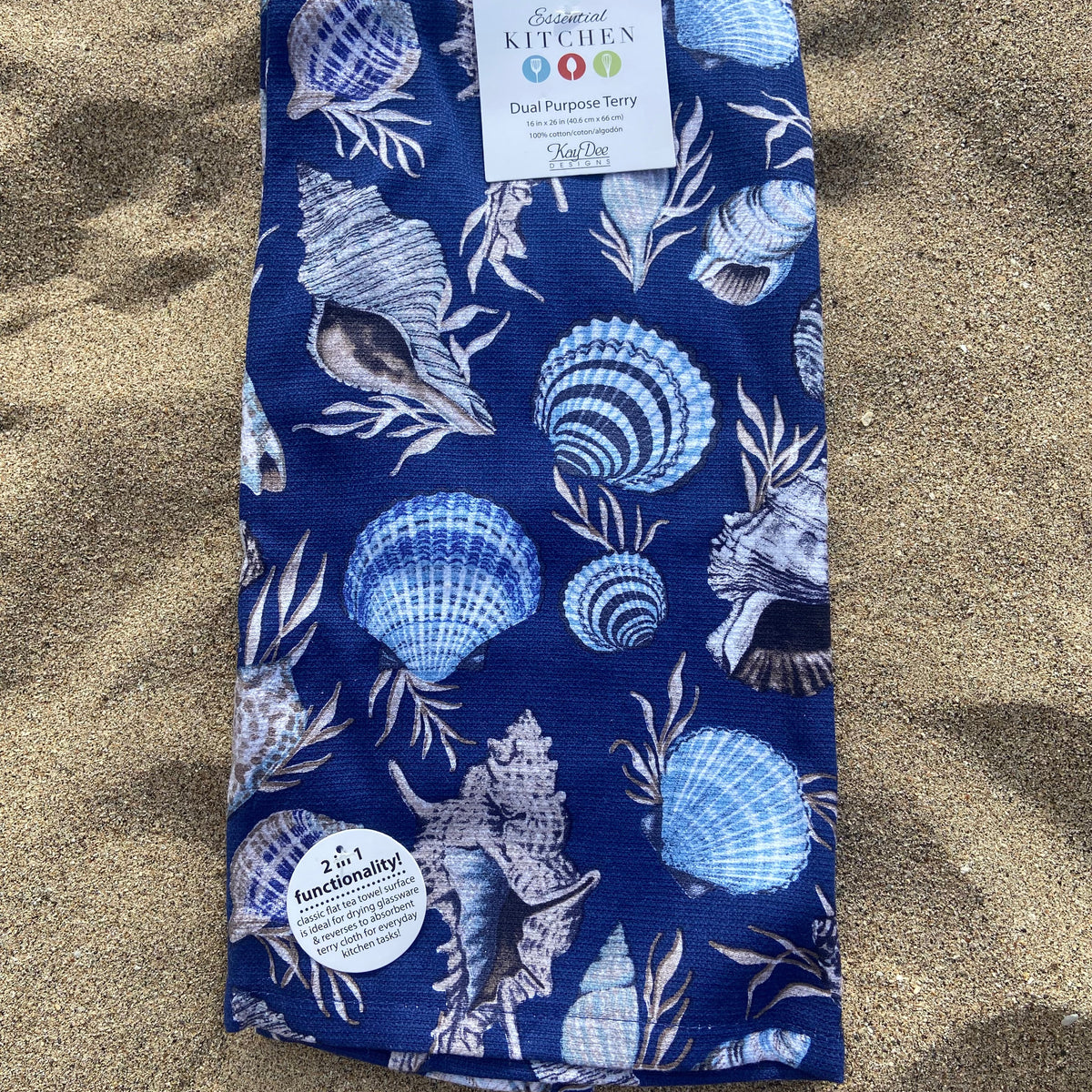 Blue Shell Toss Terry Cloth Towel
