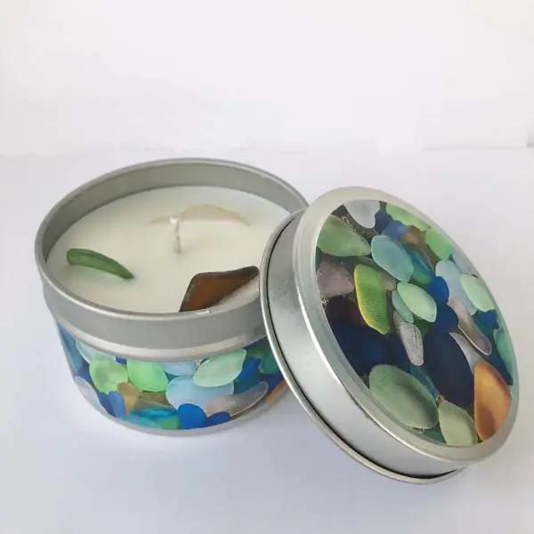 Seaglass Discovery Cobalt Candle Tin