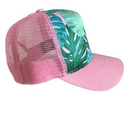 Pink Monstera Trucker Hat