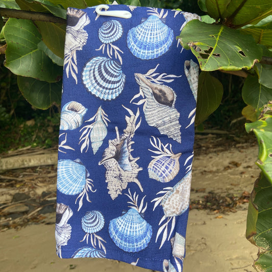 Blue Shell Toss Terry Cloth Towel