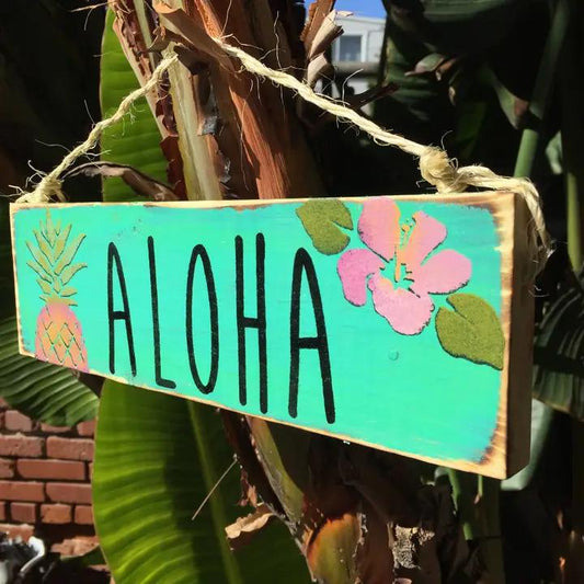 Aqua Aloha Pineapple Sign