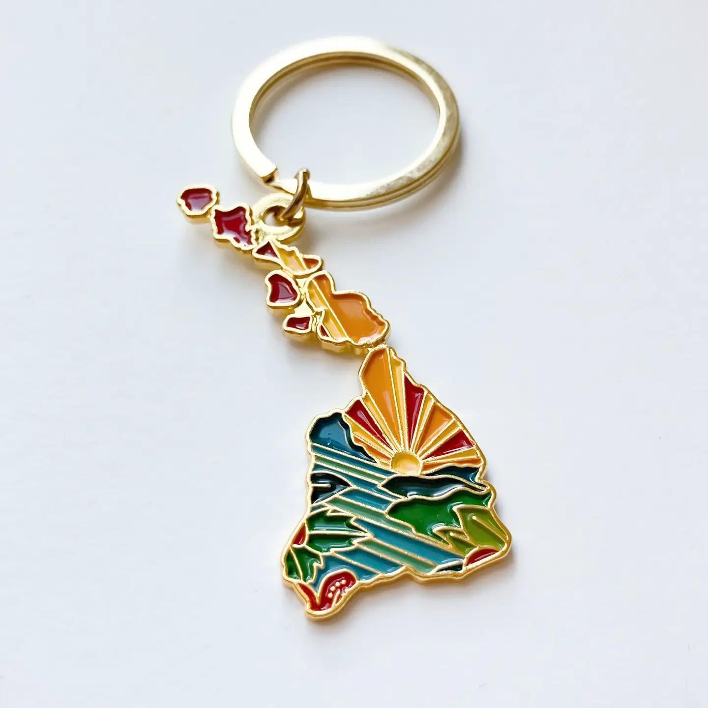 Hawaii God Enamel Keychain