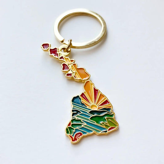 Hawaii God Enamel Keychain