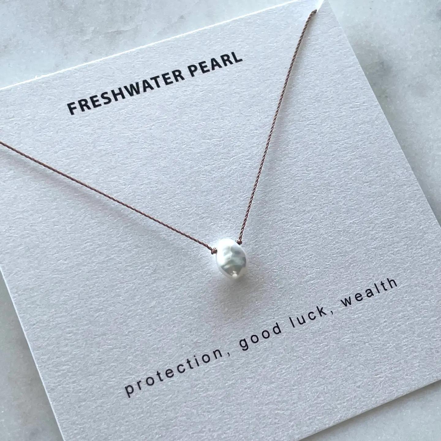 Keshi Pearl Nylon Necklace