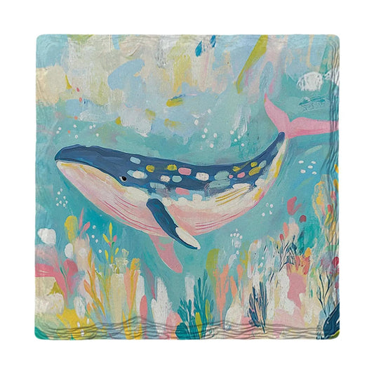 Cute Colorful Whale Coaster