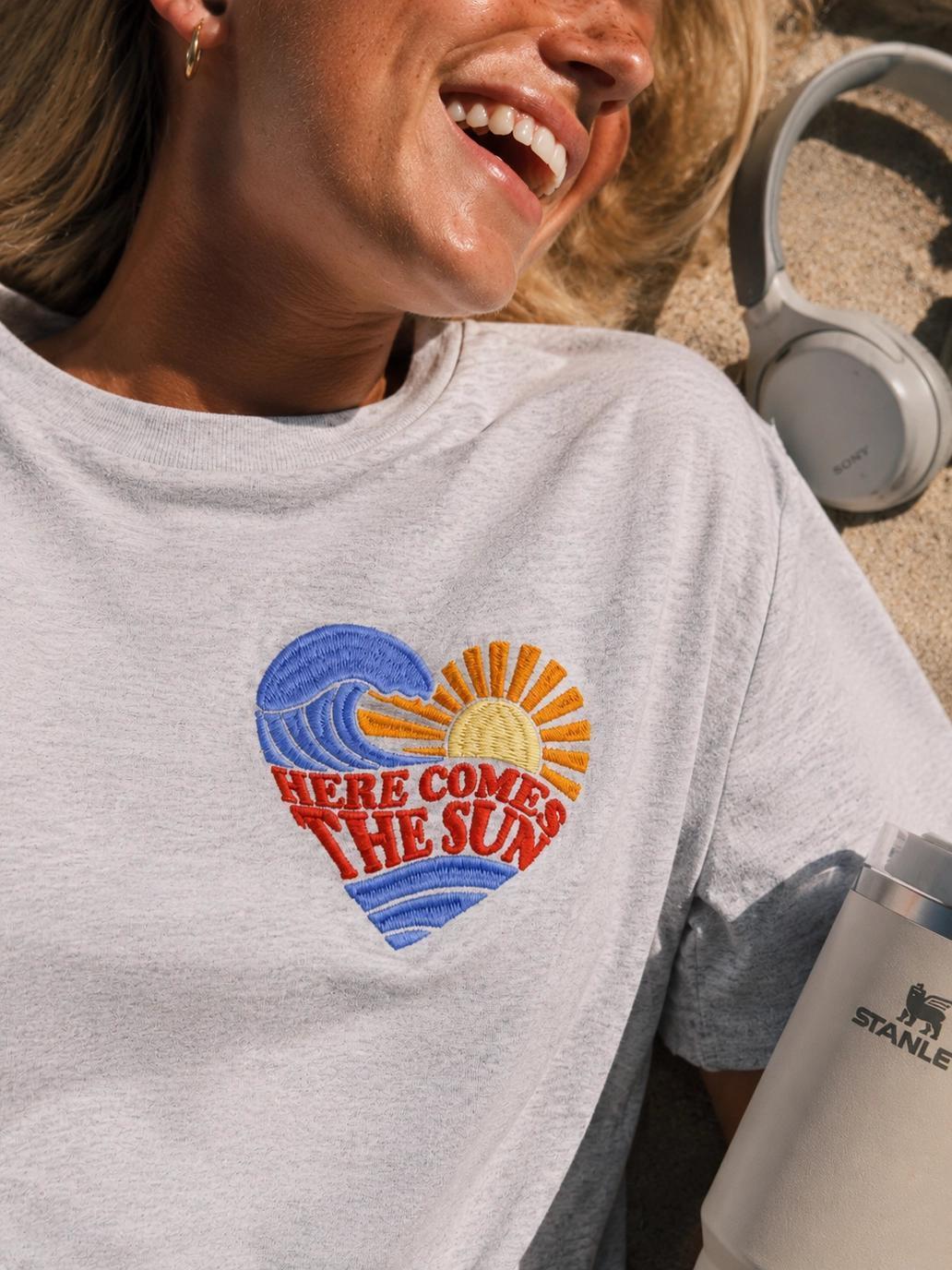 Here Comes The Sun Embroidered Tee