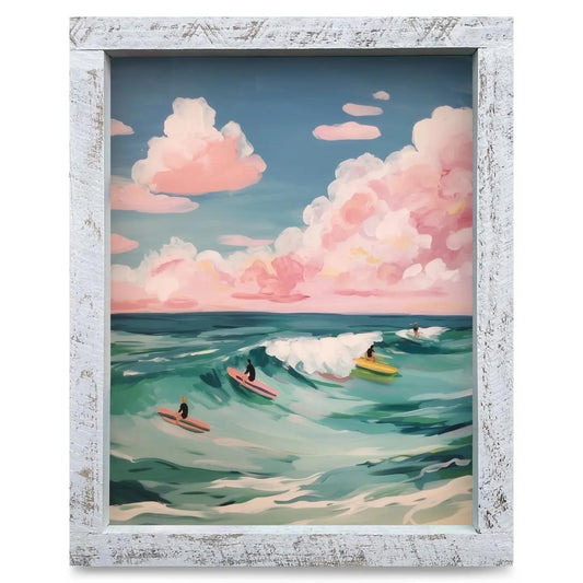 Surfing Paradise Wood Framed Art
