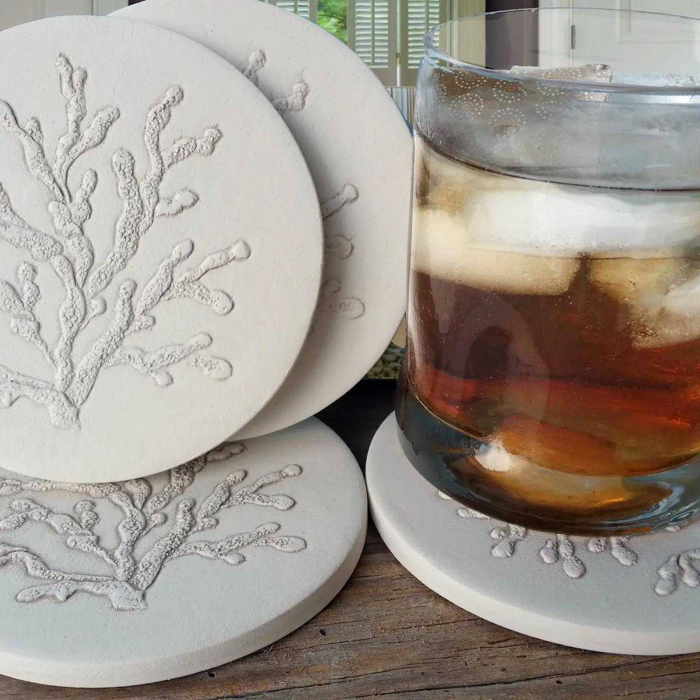 Coral Drink Coaster Set of 4