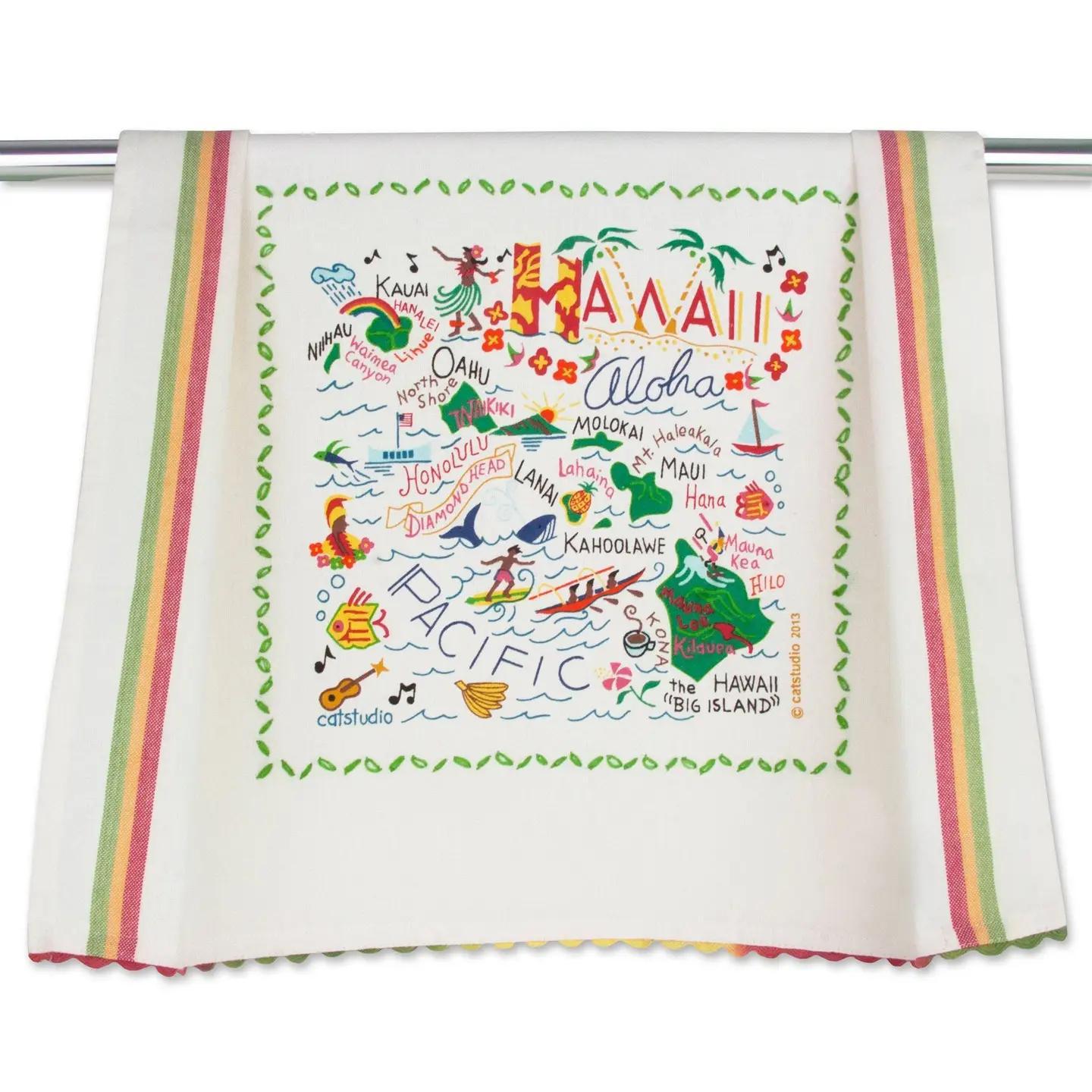 Hawaii Embroidered Dish Towel