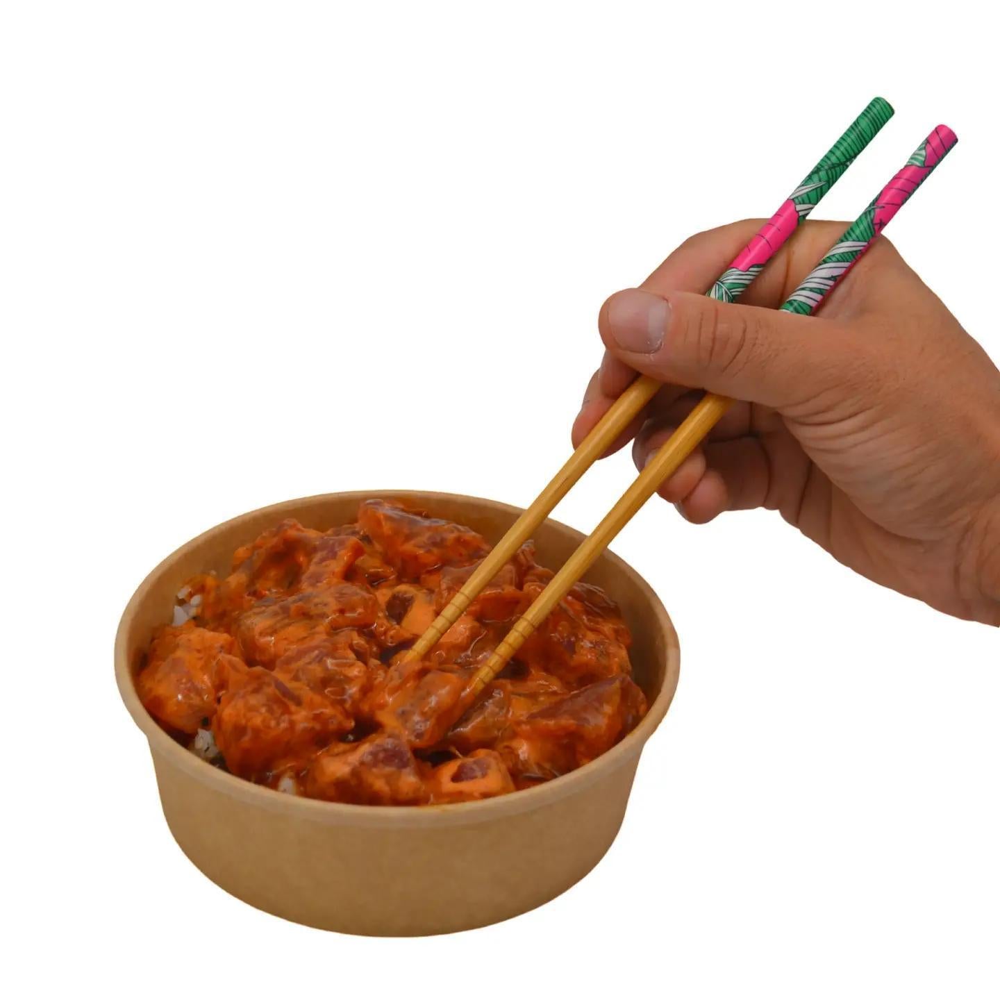 Magenta Hibiscus Reusable Chopstick Set