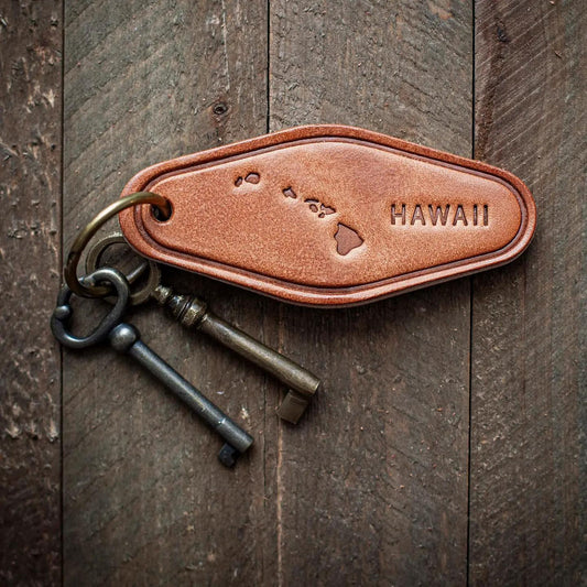 Motel Hawaii Leather Keychain