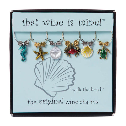 Walk The Beach Wine Charms