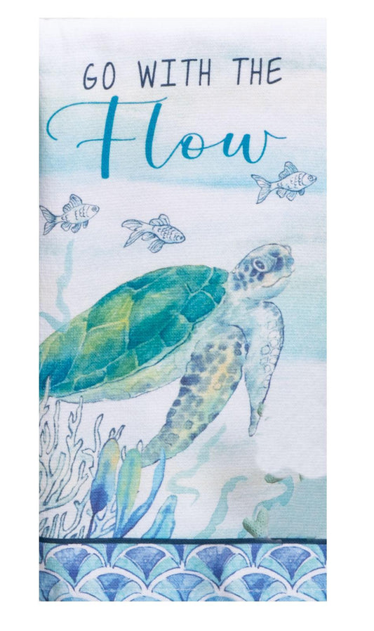 Go With The Flow Turtle Terry Cloth Towel