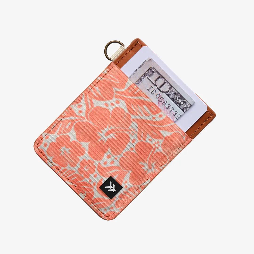 Coral Crush Vertical Leather Wallet