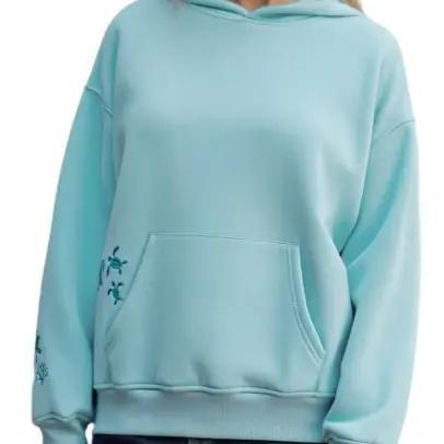 Sea Turtle Hoodie Aqua