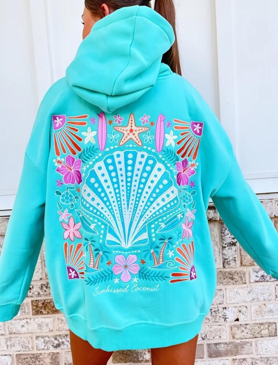 Ocean Gem Embroidered Hoodie