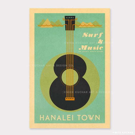 Hanalei Town Travel Print