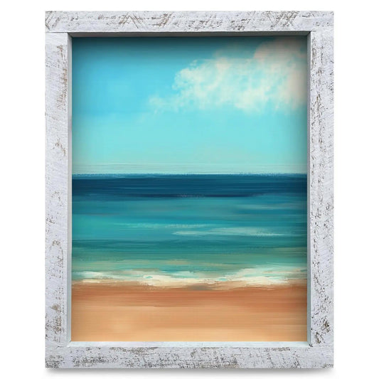 Minimalist Beachscape Wood Framed Art