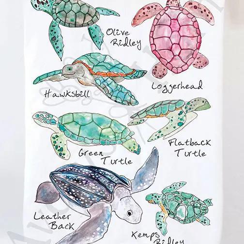 Sea Turtles Ocean Tea Towel