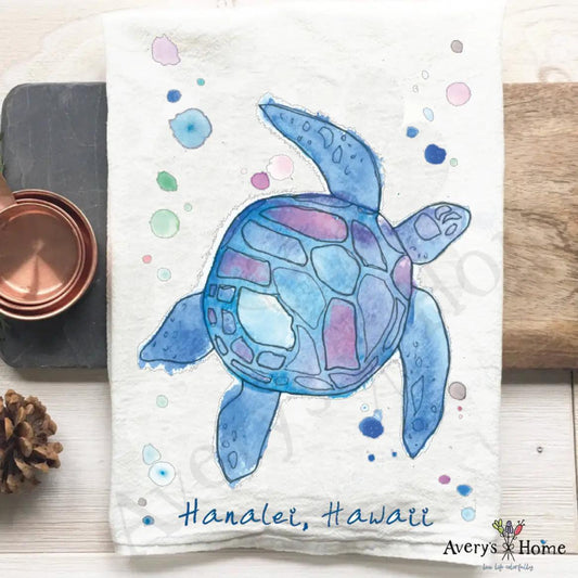 Blue Sea Turtle Tea Towel