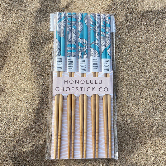 Blue Monstera Reusable Chopstick Set